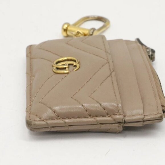 Gucci GG Marmont Keychain Wallet - Taupe - Picture 4 of 14